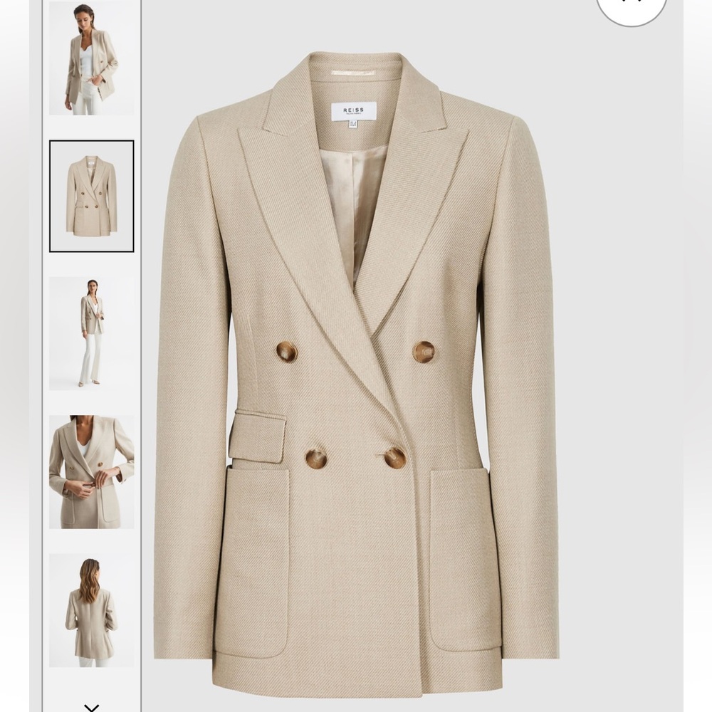 Reiss Larsson double breasted Twill blazer size UK8